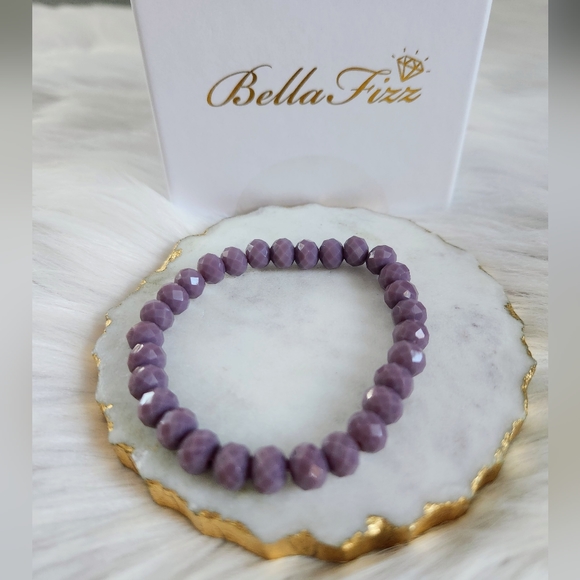NWT Bella Fizz 'Purple Rain' Amethyst & Silver Bella Bundle Bracelet Set of 4 - Picture 4 of 11